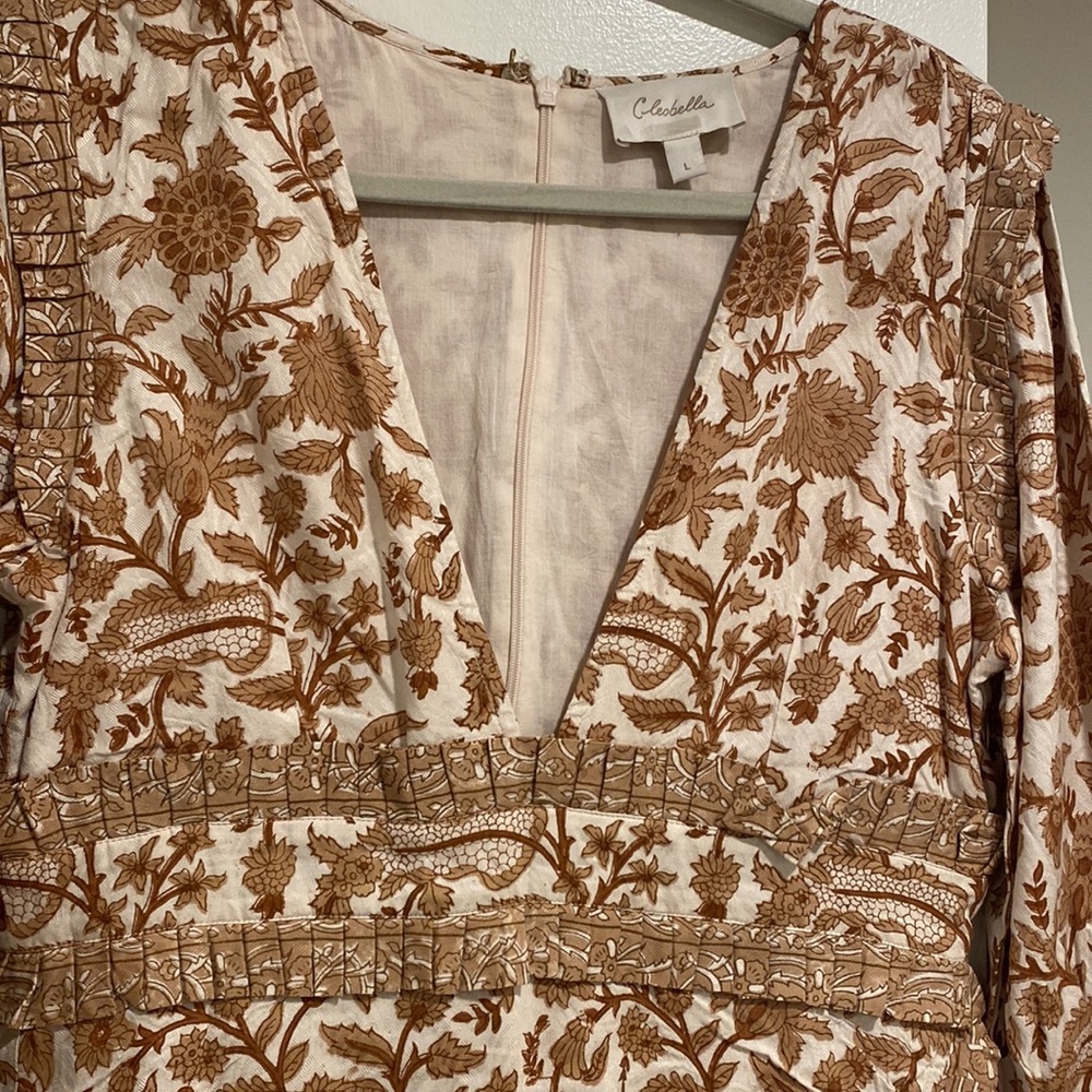 Cleobella Floral Cream and Brown Dress - Picture 5 of 9